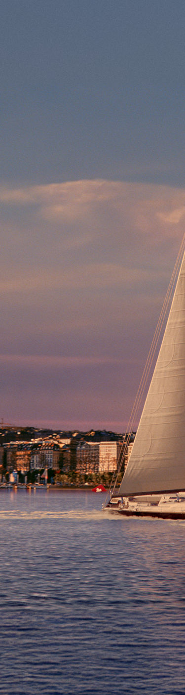 Homepage image - Sail boat with the Pictet Leo lion sailing from Geneva to Singapore